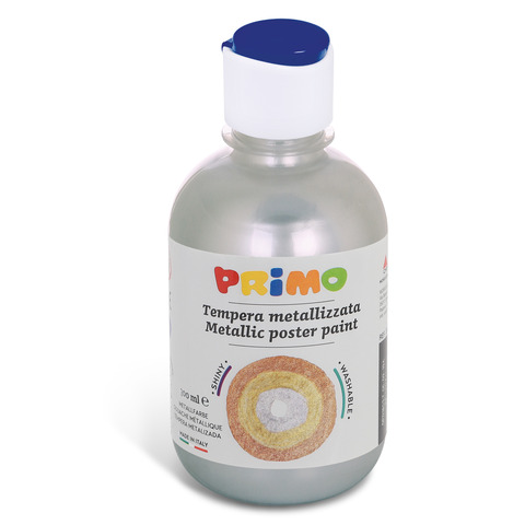 Tempera metallizzata primo argento da 300 ml con tappo misuratore 8006919052330