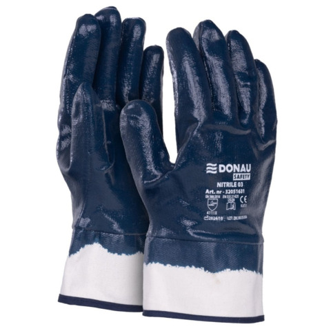 Guanti lavoro cotone nitrile blu navy tg 8 5901498130789