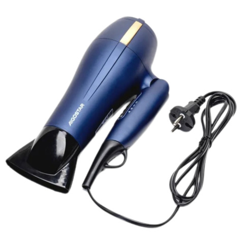 Asciugacapelli aigostar 2200w pieghevole tre temperatura blu oro 8433325410735