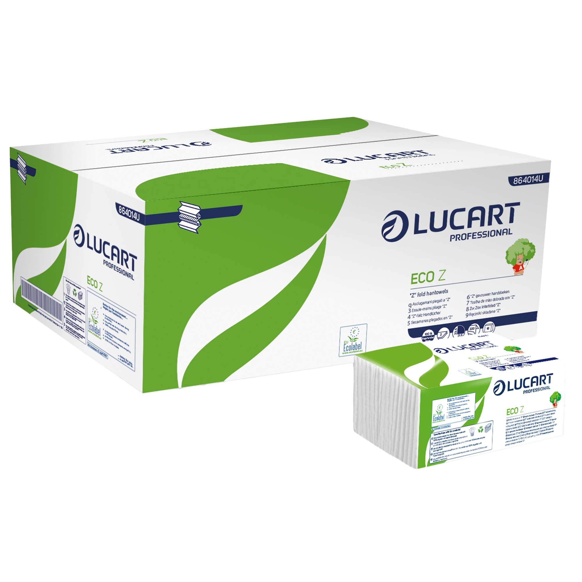 Asciugamani lucart carta riciclata piegati a z bianchi 23x21 cm 8005892411059