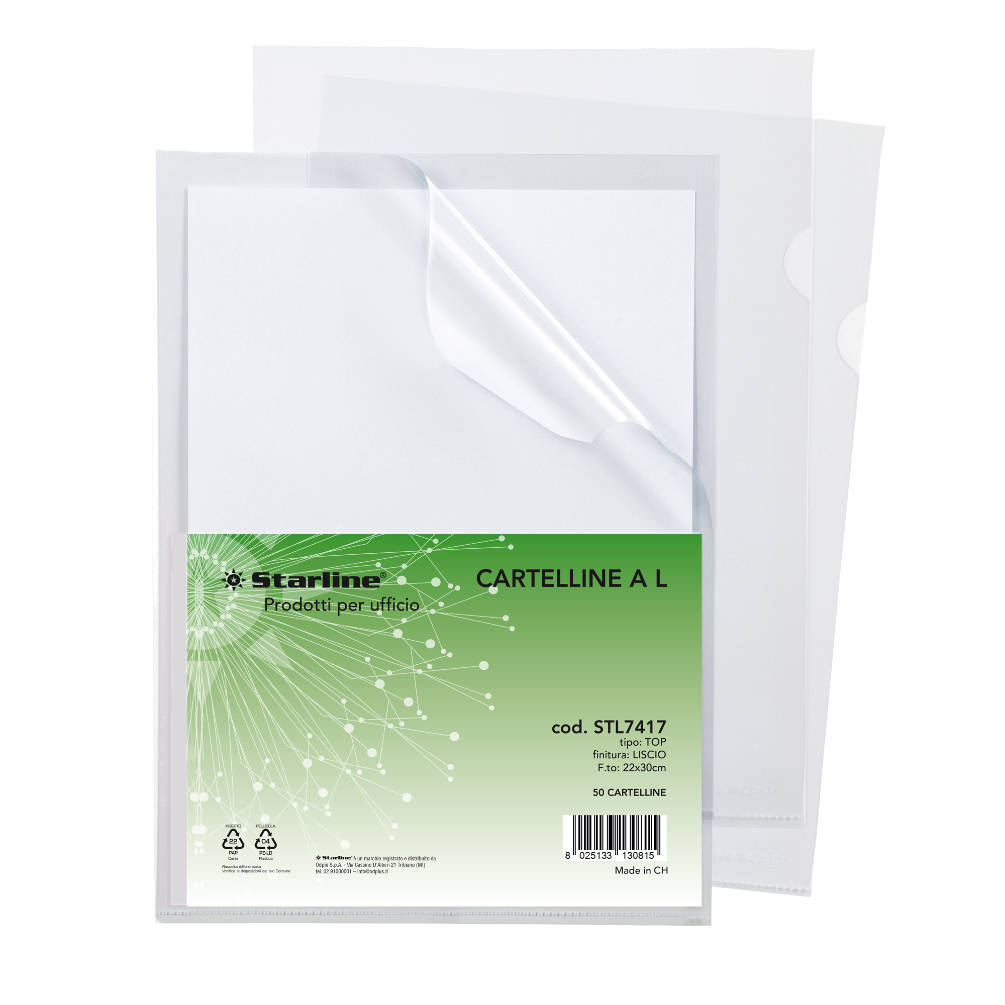Cartelline starline trasparente 22x30cm liscio a l 8025133130815