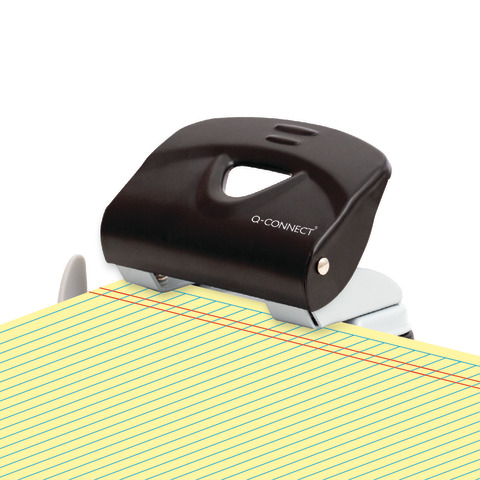 Perforatore q connect 20 fogli nero con guida a4 5705831142176