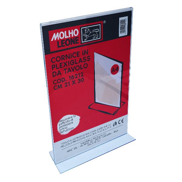 Portadepliant a t da tavolo in plexiglass 21x30 cm verticale 8002057162122