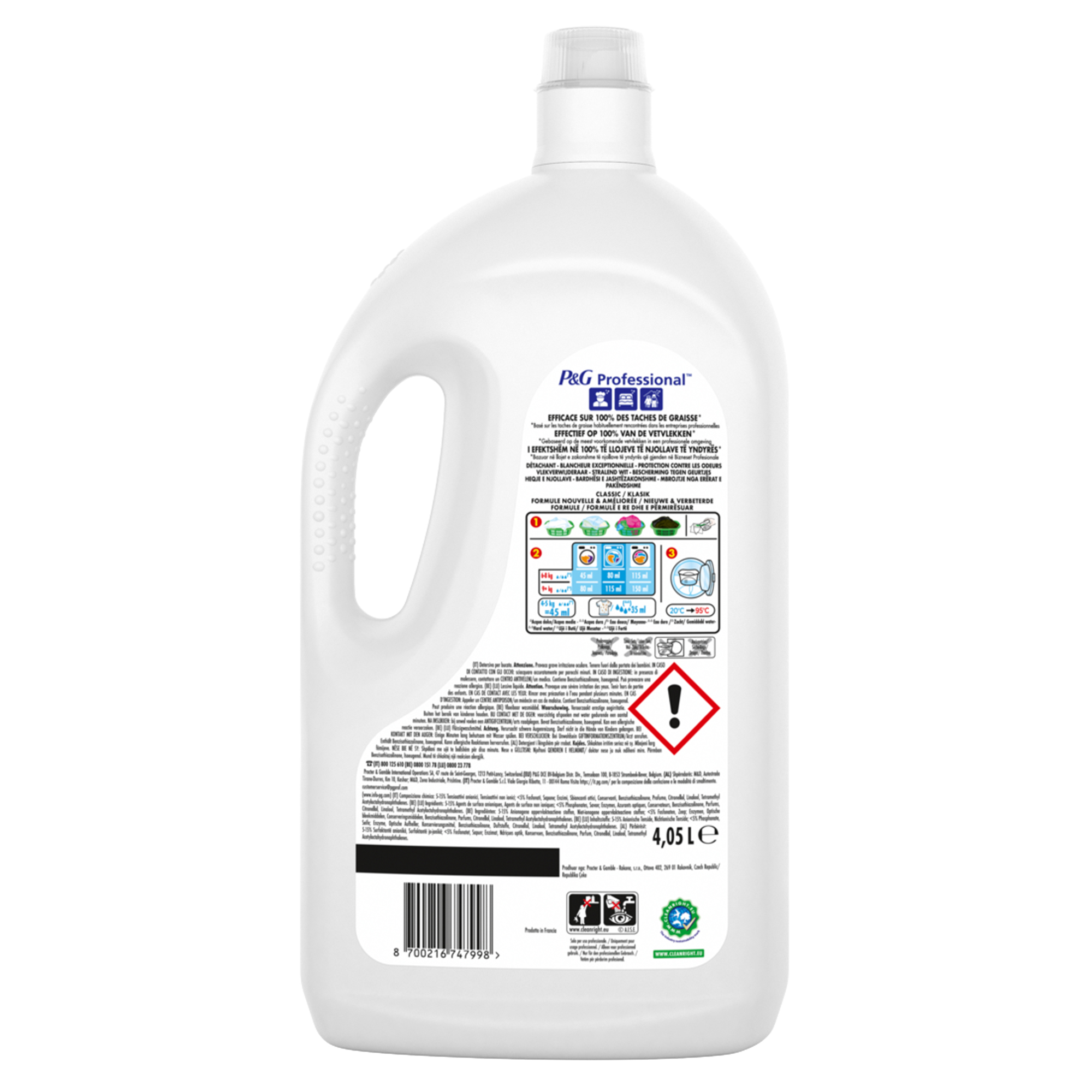 Detersivo liquido professionale 90 lavaggi 4l dash professional 8700216747967