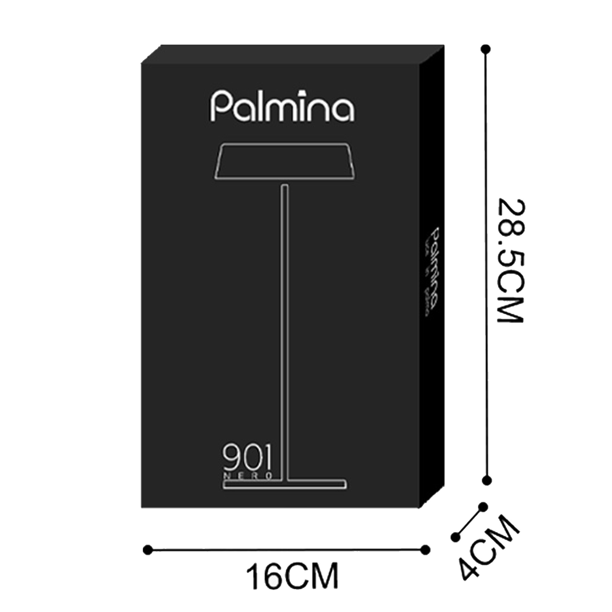 Lampada da tavolo portatile a led in alluminio nero 10x30cm 8055162807815