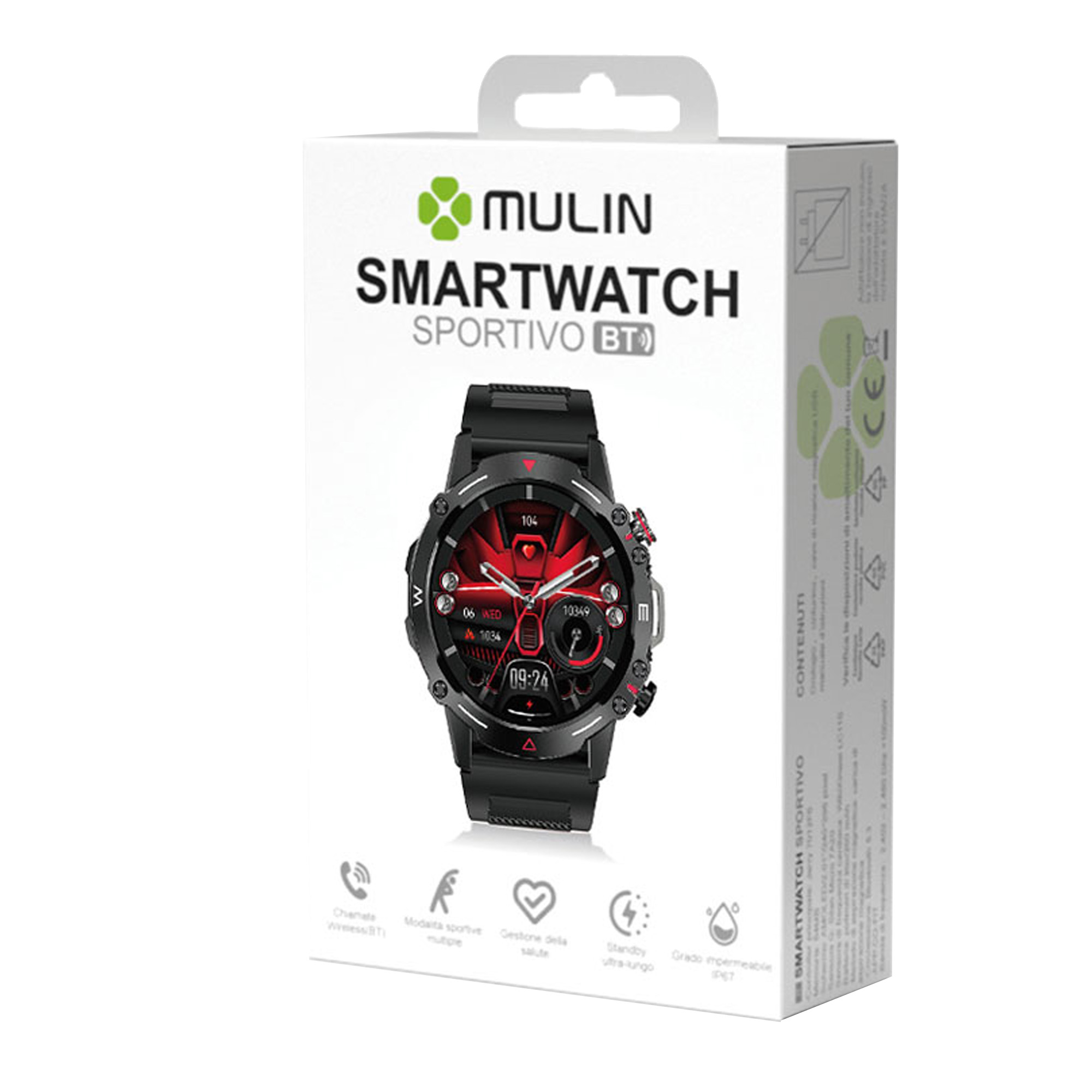 Smartwatch nero mu con display amoled e autonomia di 30 giorni 8054040902437