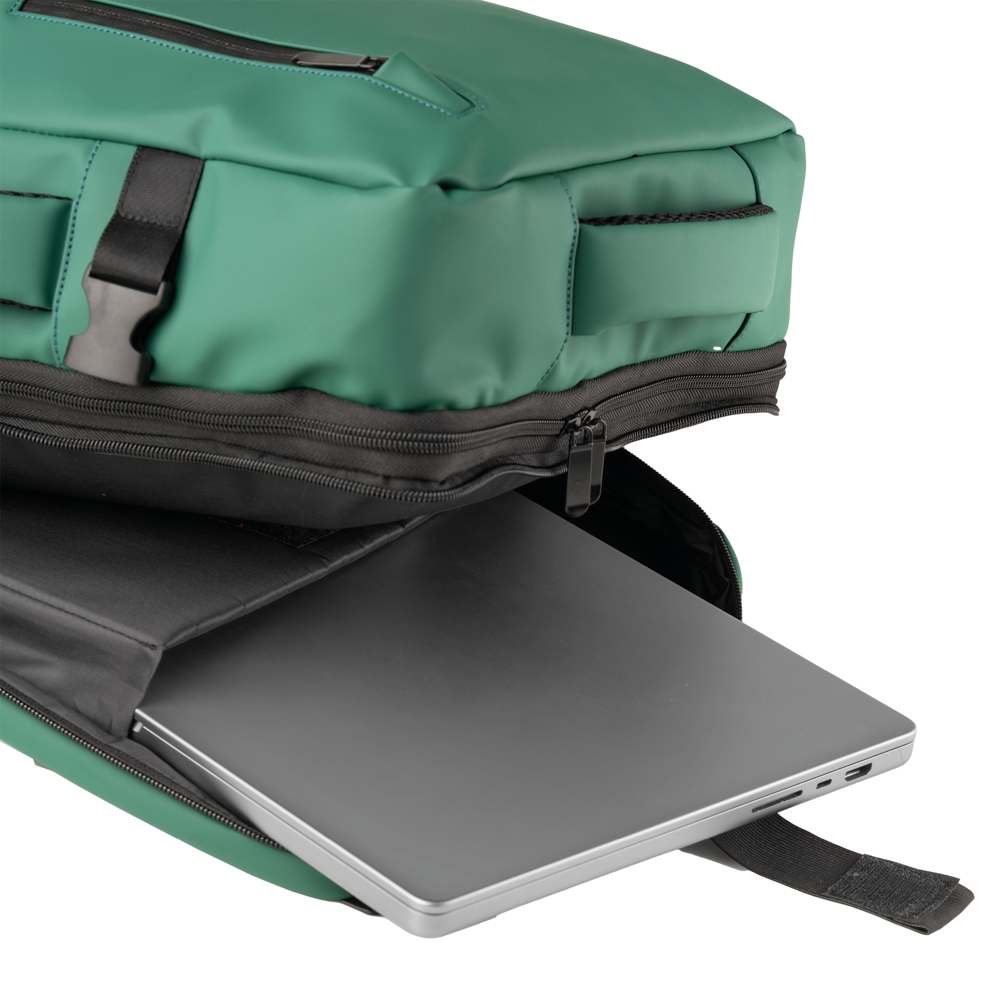 Zaino travel drop2go verde 30x15x45cm in gomma antipioggia 8029221869724