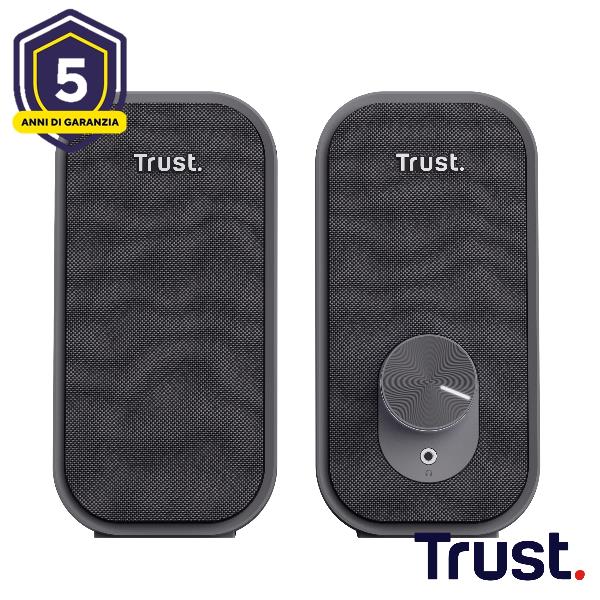 Diffusori audio 2.0 trust ador nero/grigio da 6w rms 8713439256703