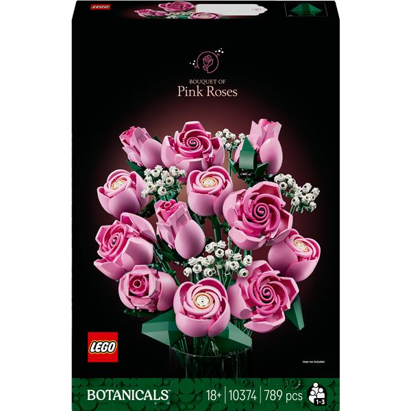 Lego bouquet di rose rosa in mattoncini con dettagli realistici 5702017864457