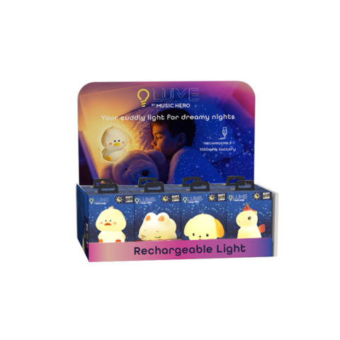 Espositore 8 luci da notte lume forme animali assortite regolabili 8018417529207