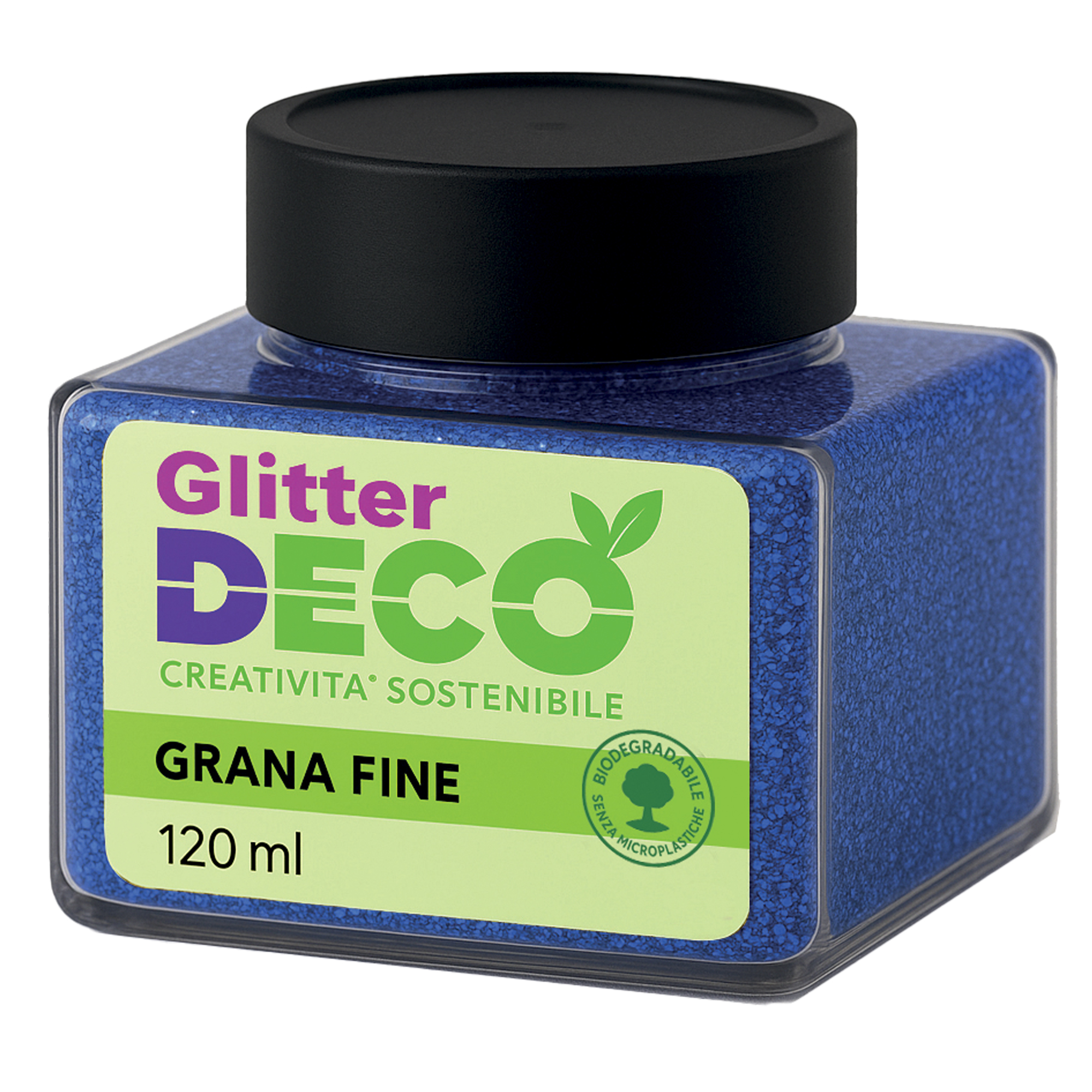 Glitter biologico fine blu in bottiglia da 120 ml 8004957134018