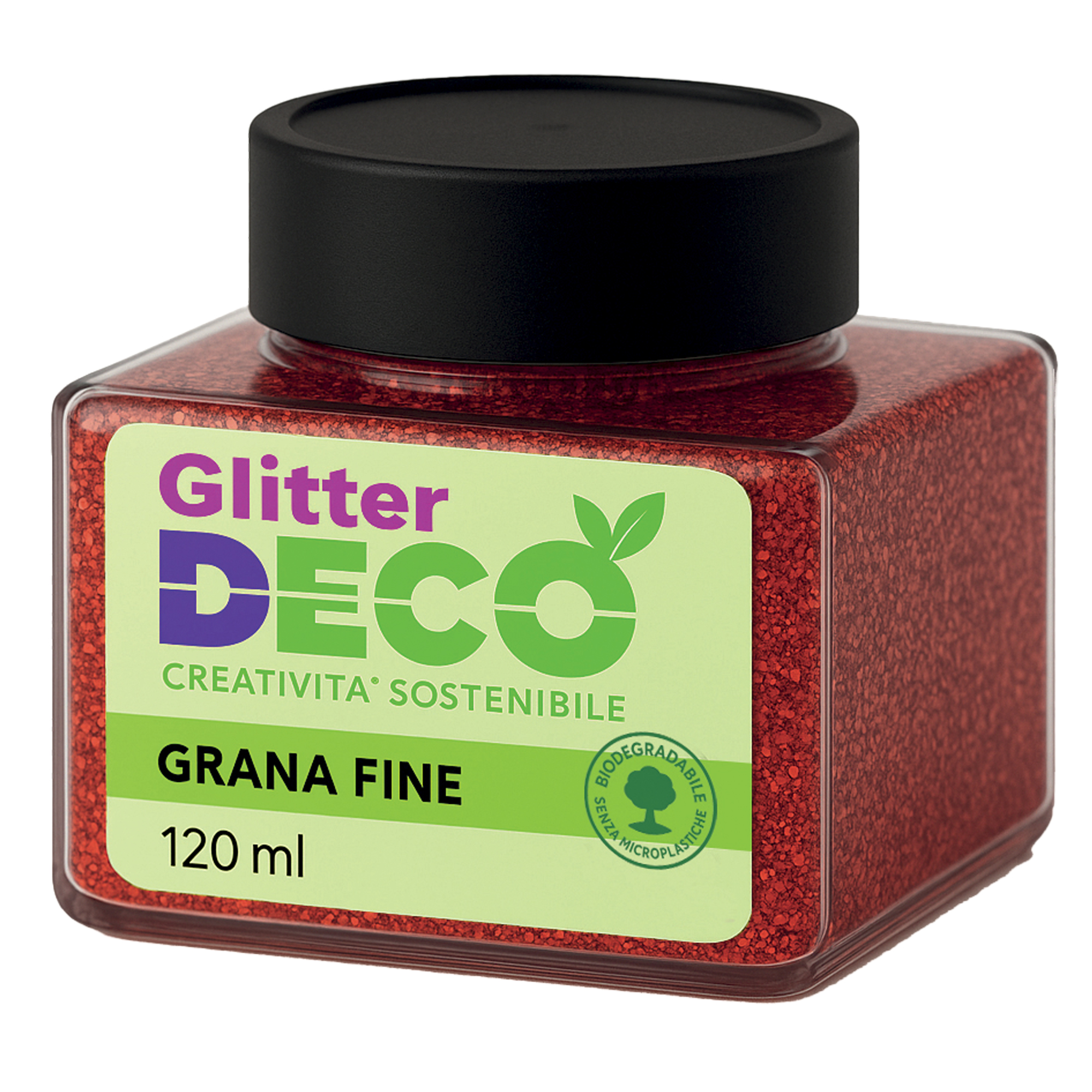 Glitter biologico fine da 120 ml di colore rosso 8004957134001
