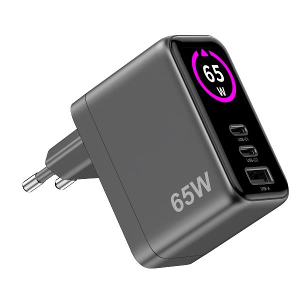 Caricabatterie da muro 65w con tecnologia gan e schermo integrato 8021735224518