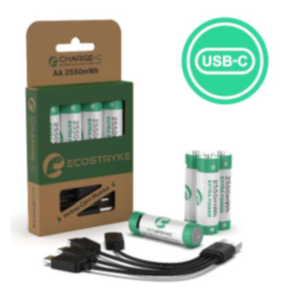 Batterie ricaricabili eco aaa 900mwh da 4 pezzi ecologiche 4895264000011