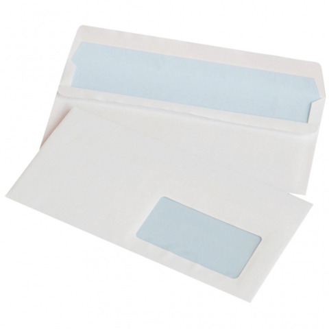 Buste autoadesive bianche 11x22 cm 75g/m² con finestra 1000pz 5901503697405