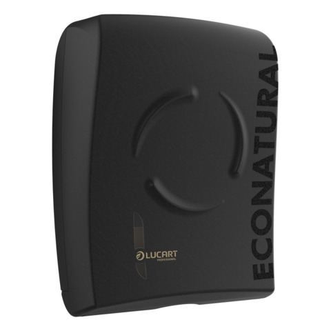 Dispenser asciugamani piegati lucart econatural nero 40x32cm 8059399003774