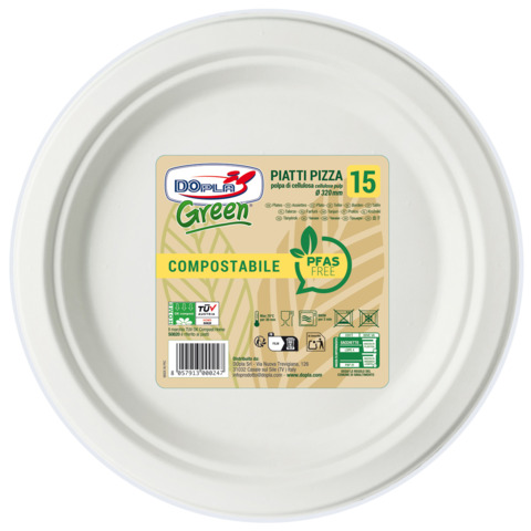 Piatti pizza polpa cellulosa bianco 320mm 8057913000247