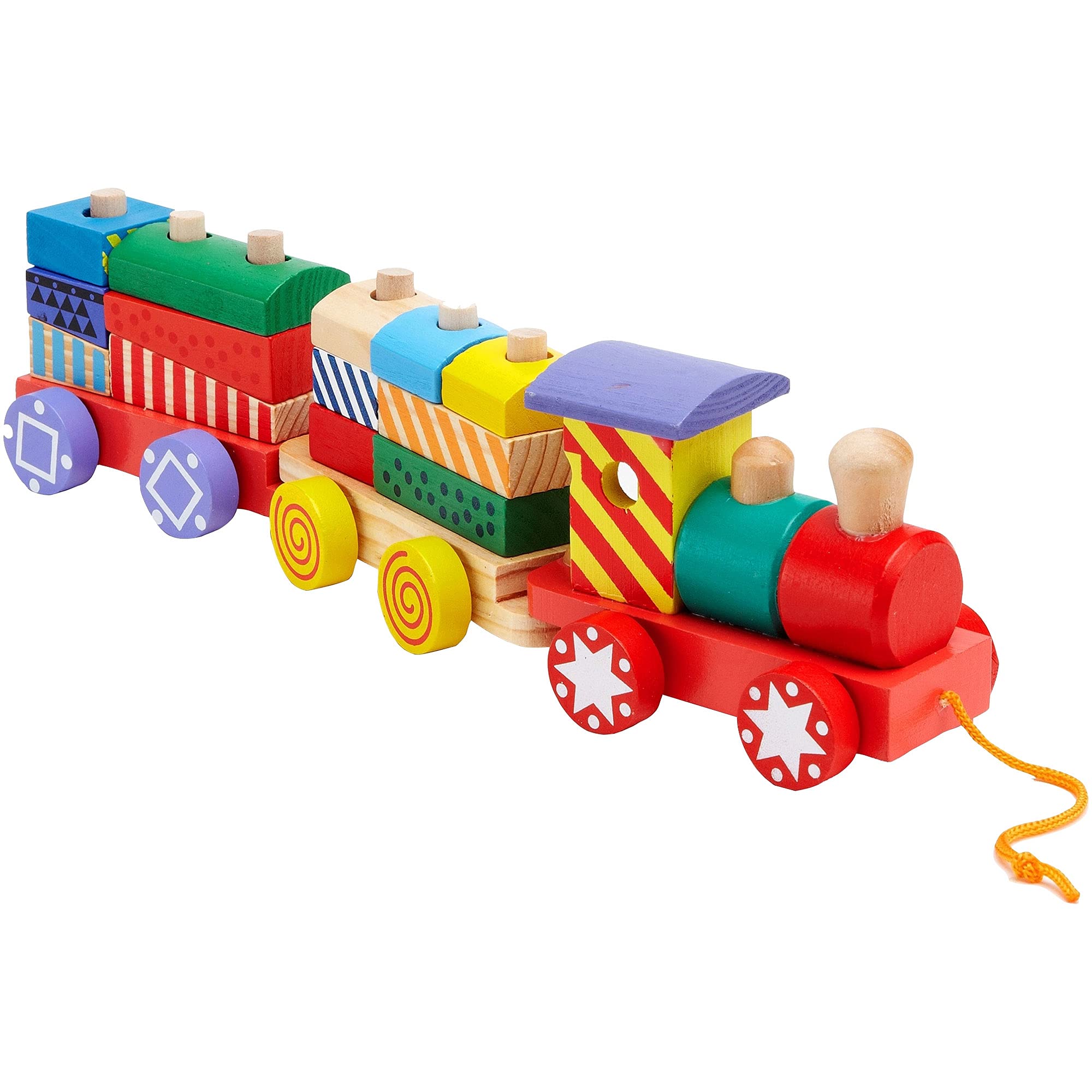 Trenino legno trainabile pz.16