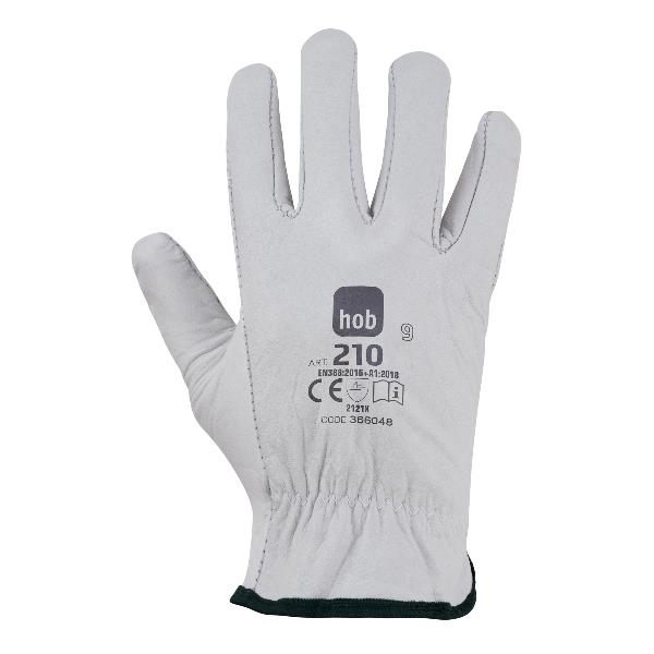 Guanti in fiore di bovino, taglia 8, colore bianco, pollice ad ala 8009798699627
