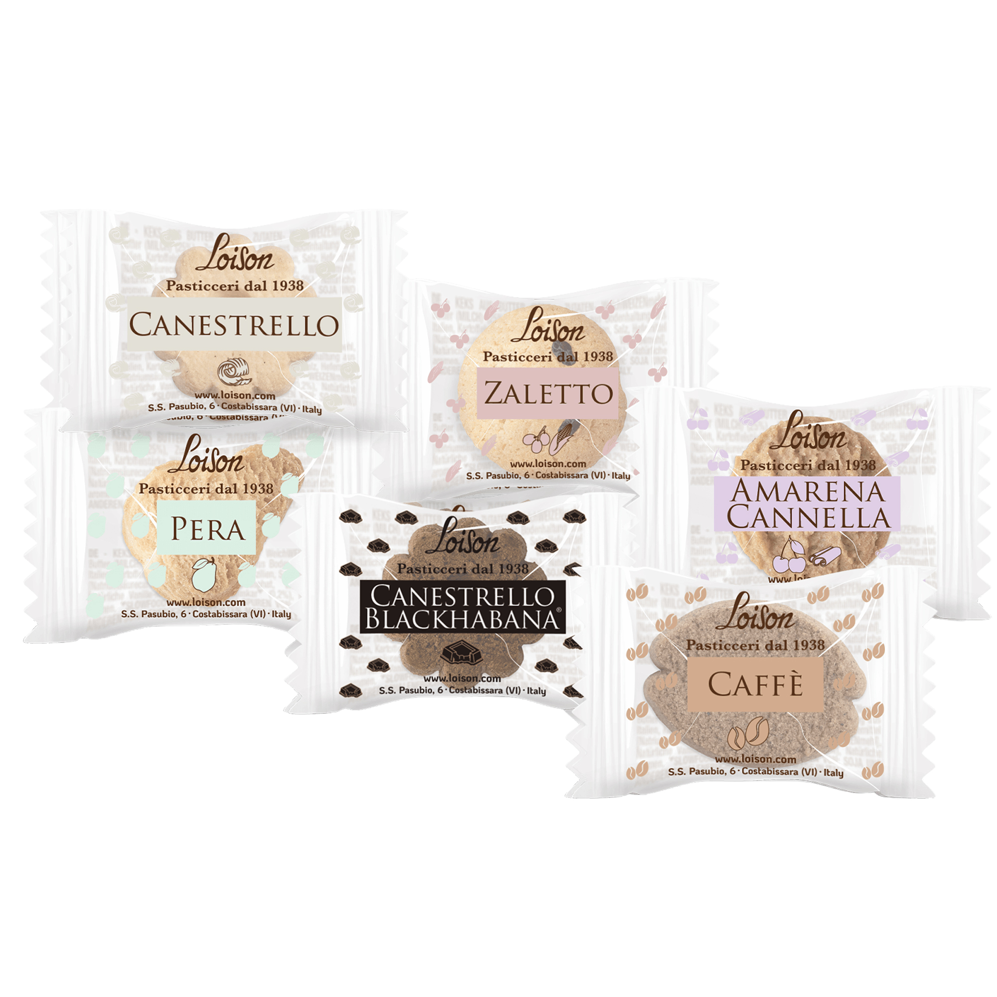 Biscotti al burro loison 6 gusti 1250g confezione 200 pezzi 799729018082