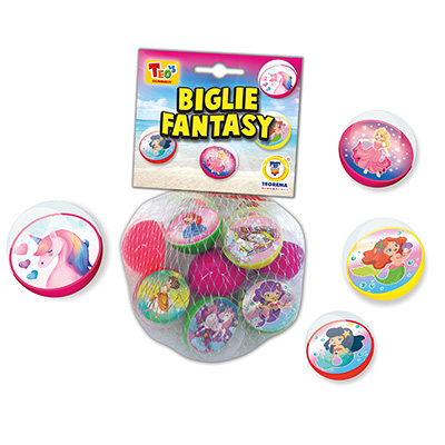 BIGLIE DA SPIAGGIA FANTASY IN RETE - PZ 8 - COLORI CHIARI BIMBA