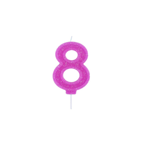 Candelina Party Go colori assortiti H.7,5 cm n° 8 EA0009