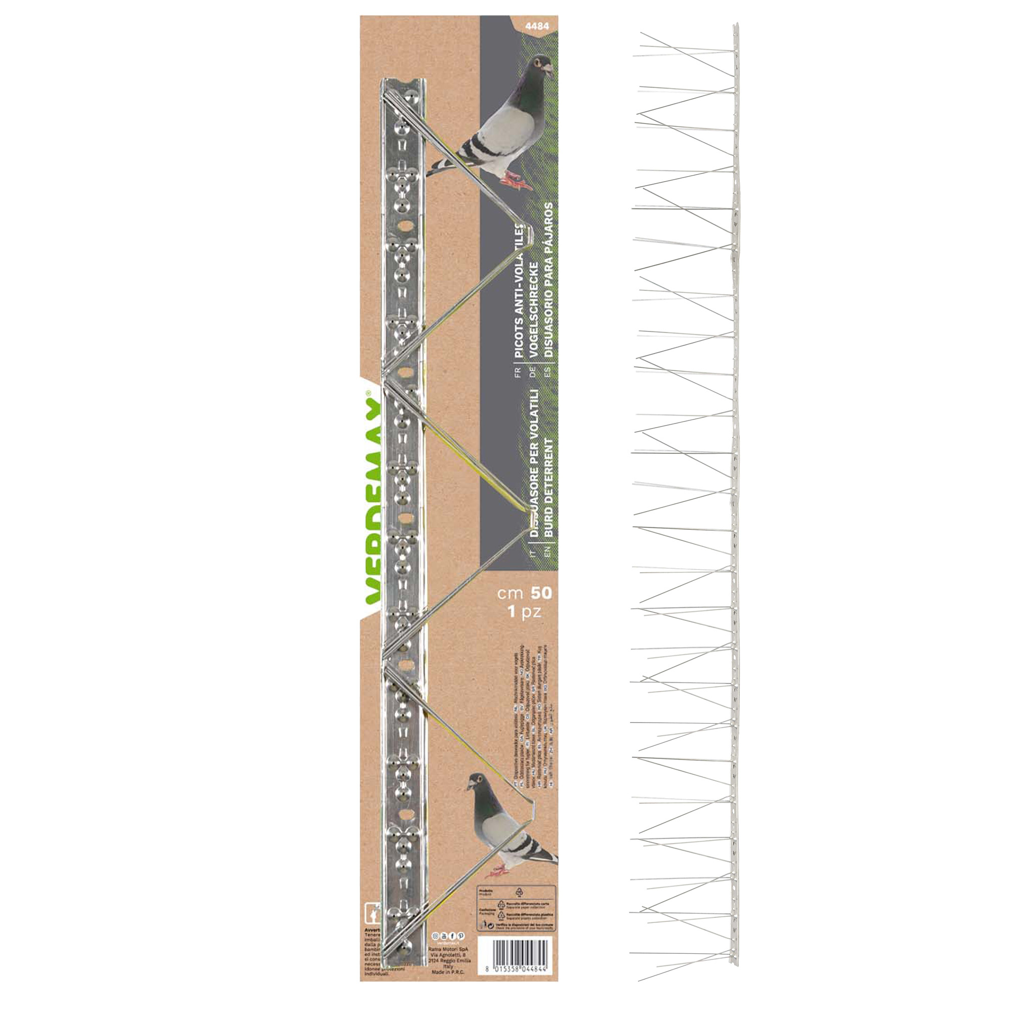 Dissuasore per volatili - acciaio - 50 cm - 36 punte - Verdemax