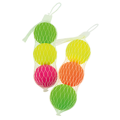 PALLINE PER RACCHETTONI FLUO 3 PZ - IN RETINA