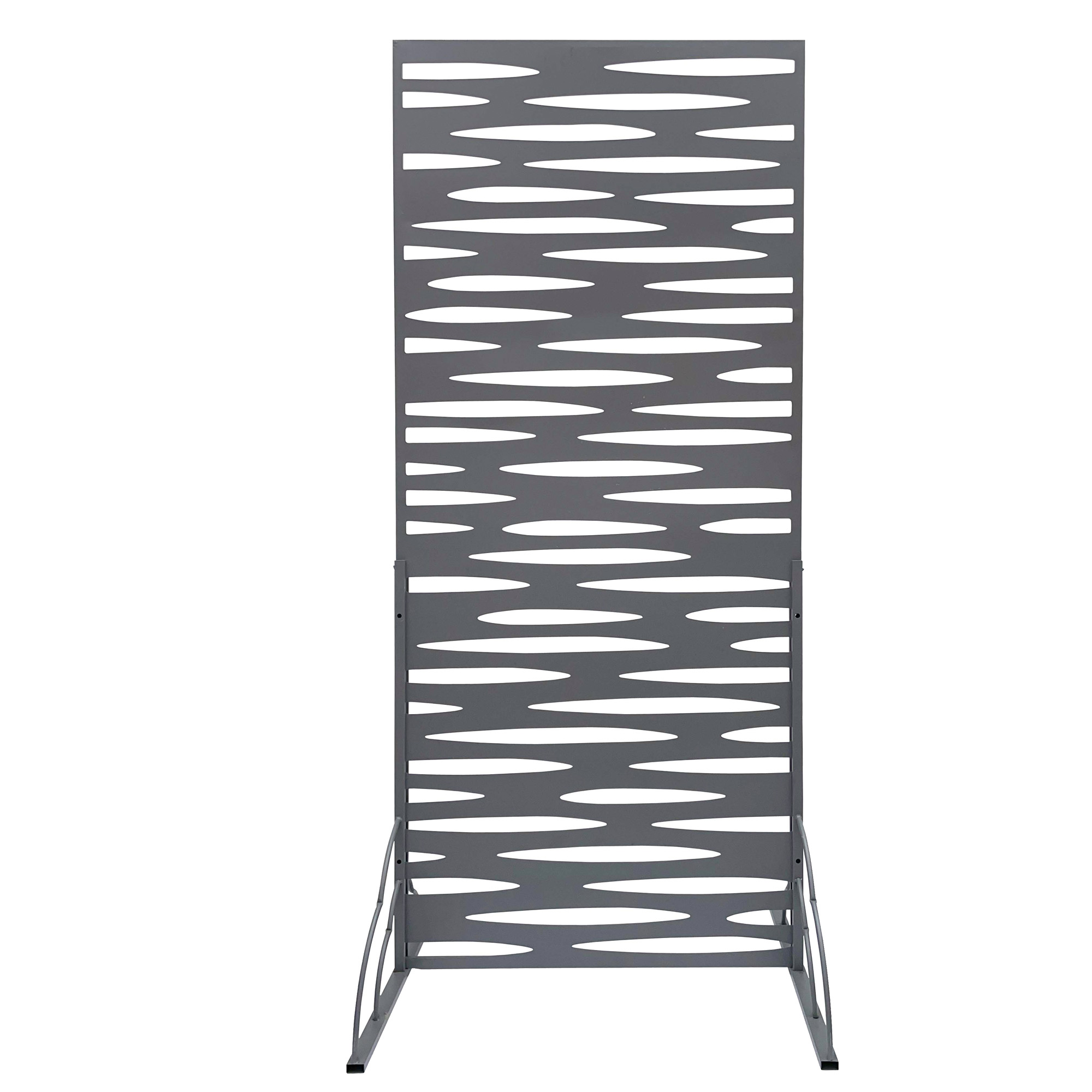 Pannello decorativo - metallo - con piedi laterali - 80 x 180 cm - grigio - Verdemax