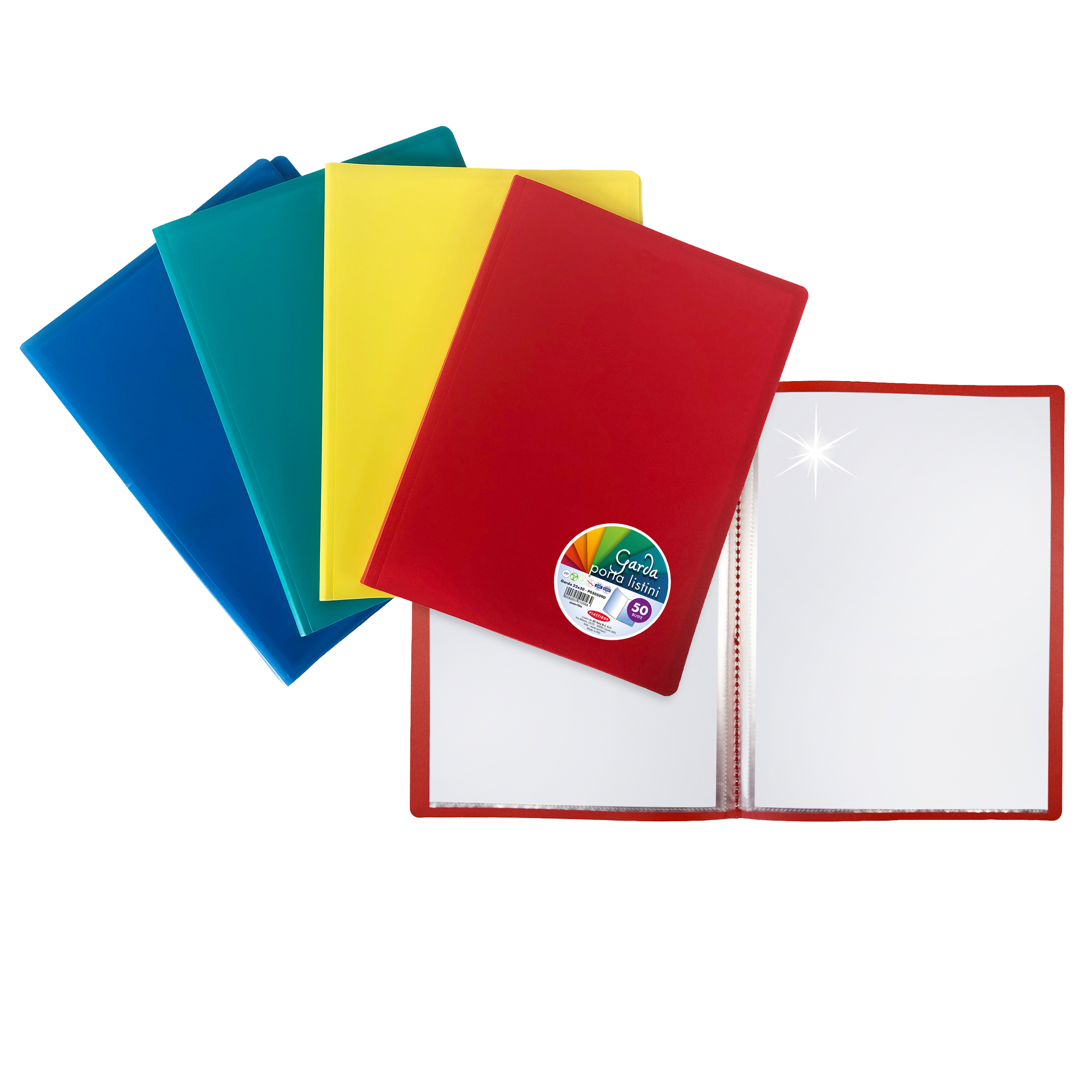 Portalistini Garda - 22x30cm - 50 buste - 4 colori assortiti - Plastibor
