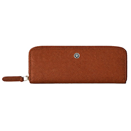 Portapenne c/zip - pelle Saffiano - marrone - Cross
