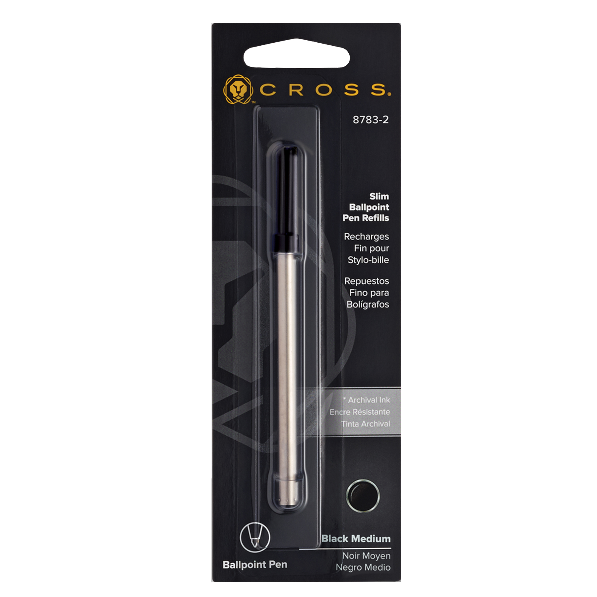 Refill per sfera Click Cross - punta media - nero  - Cross
