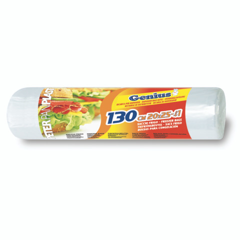 Ricarica rotolo sacchi conservazione cibi Genius Peter Pan Plast conf. 130 pz 20x25 cm - GENFRSAN