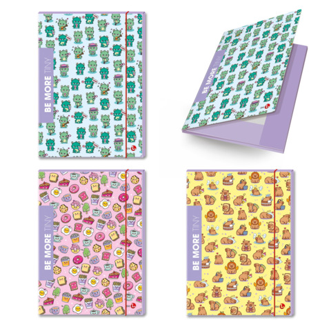 Cartelline tre lembi con elastico Be More Tiny A4 conf. 6 pezzi assortiti 0123163
