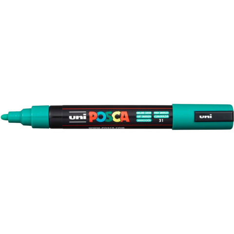 Marcatore a tempera POSCA Uni-Ball punta tonda 1,8-2,5 mm verde smeraldo M PC5M VSM