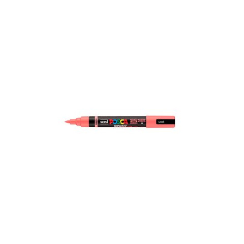 Marcatore a tempera Uni Posca con punta a pennello semi-flessibile 1-4 mm rosa corallo - M PC5BR RACO