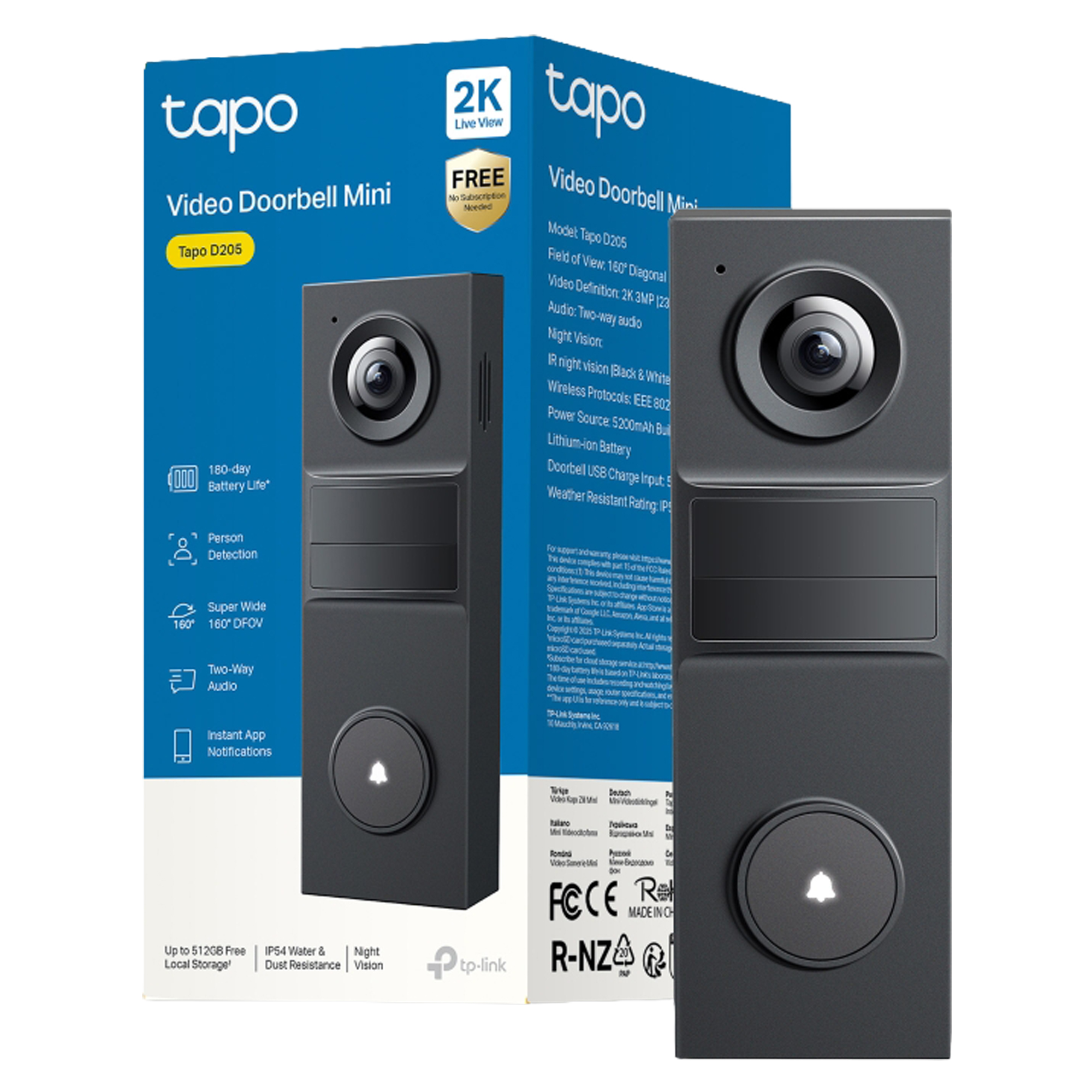 Mini videocampanello a batteria 2K - TD20 - TP-LINK