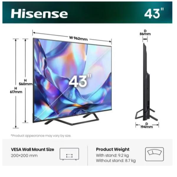 43 A79S QLED 4K UHD SMART STAND CEN