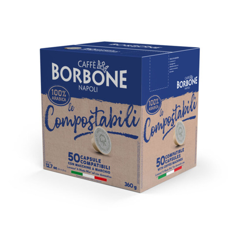 Capsule compatibili e compostabili Lavazza A Modo Mio Caffè Borbone 100% arabica - conf. 50 pz