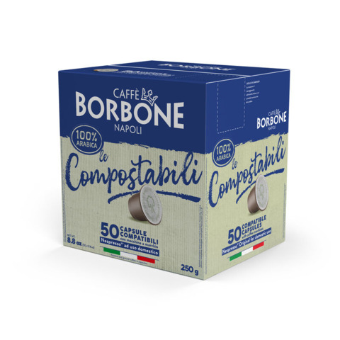 Capsule compatibili e compostabili Nespresso Caffè Borbone 100% arabica - conf. 50 pz - REBARABICACOMP050N