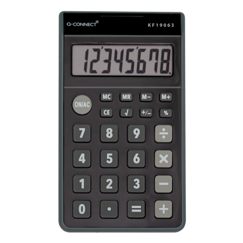 Calcolatrice tascabile Q-Connect a doppia alimentazione in ABS 8 cifre - KF19063