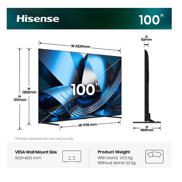 100 U7SE MINI LED 4K UHD VIDAA 165H